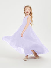 Boho Robes de Demoiselles d'Honneur Junior à Jupe en Cascade Lilas