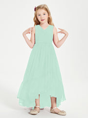 Boho Robes de Demoiselles d'Honneur Junior à Jupe en Cascade Vert Menthe