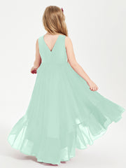 Boho Robes de Demoiselles d'Honneur Junior à Jupe en Cascade Vert Menthe