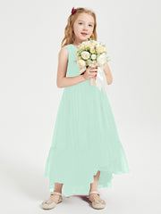 Boho Robes de Demoiselles d'Honneur Junior à Jupe en Cascade Vert Menthe