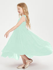 Boho Robes de Demoiselles d'Honneur Junior à Jupe en Cascade Vert Menthe