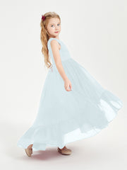 Boho Robes de Demoiselles d'Honneur Junior à Jupe en Cascade Brume