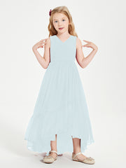 Boho Robes de Demoiselles d'Honneur Junior à Jupe en Cascade Brume