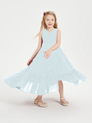 Boho Robes de Demoiselles d'Honneur Junior à Jupe en Cascade Brume