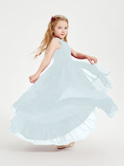Boho Robes de Demoiselles d'Honneur Junior à Jupe en Cascade Brume