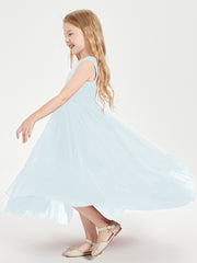 Boho Robes de Demoiselles d'Honneur Junior à Jupe en Cascade Brume