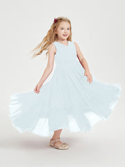 Boho Robes de Demoiselles d'Honneur Junior à Jupe en Cascade Brume