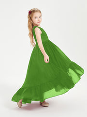 Boho Robes de Demoiselles d'Honneur Junior à Jupe en Cascade Mousse