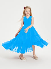 Boho Robes de Demoiselles d'Honneur Junior à Jupe en Cascade Bleu Océan
