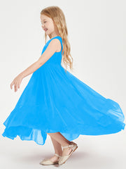 Boho Robes de Demoiselles d'Honneur Junior à Jupe en Cascade Bleu Océan
