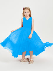 Boho Robes de Demoiselles d'Honneur Junior à Jupe en Cascade Bleu Océan