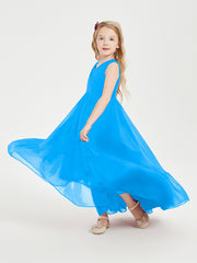 Boho Robes de Demoiselles d'Honneur Junior à Jupe en Cascade Bleu Océan