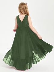 Boho Robes de Demoiselles d'Honneur Junior à Jupe en Cascade Olive Verte