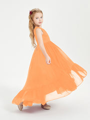 Boho Robes de Demoiselles d'Honneur Junior à Jupe en Cascade Orange