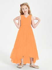 Boho Robes de Demoiselles d'Honneur Junior à Jupe en Cascade Orange