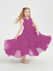 Boho Robes de Demoiselles d'Honneur Junior à Jupe en Cascade Orchidee