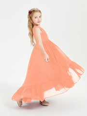 Boho Robes de Demoiselles d'Honneur Junior à Jupe en Cascade Papaye