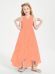 Boho Robes de Demoiselles d'Honneur Junior à Jupe en Cascade Papaye
