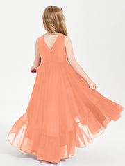 Boho Robes de Demoiselles d'Honneur Junior à Jupe en Cascade Papaye