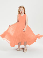 Boho Robes de Demoiselles d'Honneur Junior à Jupe en Cascade Papaye