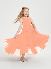 Boho Robes de Demoiselles d'Honneur Junior à Jupe en Cascade Papaye