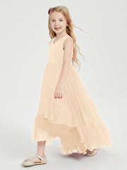Boho Robes de Demoiselles d'Honneur Junior à Jupe en Cascade Pêche