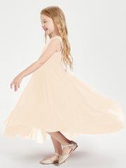 Boho Robes de Demoiselles d'Honneur Junior à Jupe en Cascade Pêche