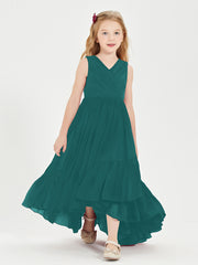 Boho Robes de Demoiselles d'Honneur Junior à Jupe en Cascade Paon