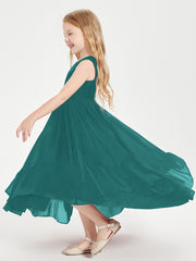 Boho Robes de Demoiselles d'Honneur Junior à Jupe en Cascade Paon