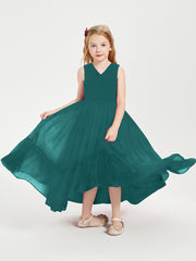 Boho Robes de Demoiselles d'Honneur Junior à Jupe en Cascade Paon