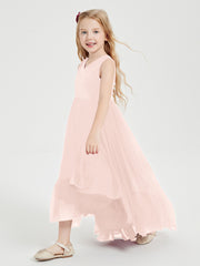 Boho Robes de Demoiselles d'Honneur Junior à Jupe en Cascade Rose Perle
