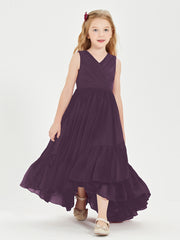 Boho Robes de Demoiselles d'Honneur Junior à Jupe en Cascade Plum