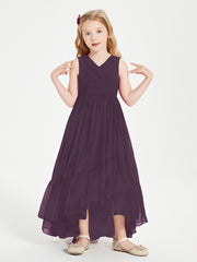 Boho Robes de Demoiselles d'Honneur Junior à Jupe en Cascade Plum