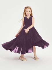 Boho Robes de Demoiselles d'Honneur Junior à Jupe en Cascade Plum