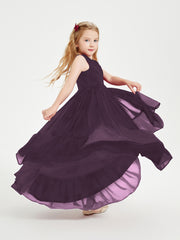 Boho Robes de Demoiselles d'Honneur Junior à Jupe en Cascade Plum