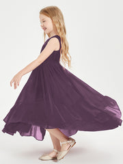 Boho Robes de Demoiselles d'Honneur Junior à Jupe en Cascade Plum