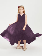 Boho Robes de Demoiselles d'Honneur Junior à Jupe en Cascade Plum