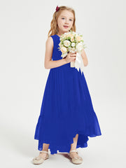 Boho Robes de Demoiselles d'Honneur Junior à Jupe en Cascade Bleu Royale