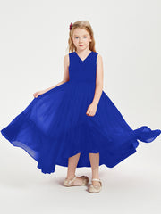 Boho Robes de Demoiselles d'Honneur Junior à Jupe en Cascade Bleu Royale