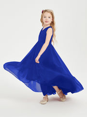 Boho Robes de Demoiselles d'Honneur Junior à Jupe en Cascade Bleu Royale