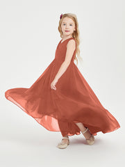 Boho Robes de Demoiselles d'Honneur Junior à Jupe en Cascade Rouille