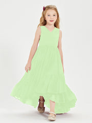 Boho Robes de Demoiselles d'Honneur Junior à Jupe en Cascade Sauge