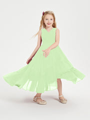 Boho Robes de Demoiselles d'Honneur Junior à Jupe en Cascade Sauge