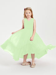 Boho Robes de Demoiselles d'Honneur Junior à Jupe en Cascade Sauge