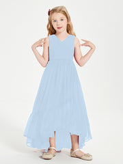 Boho Robes de Demoiselles d'Honneur Junior à Jupe en Cascade Bleu Ciel