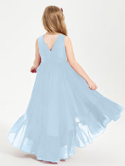 Boho Robes de Demoiselles d'Honneur Junior à Jupe en Cascade Bleu Ciel
