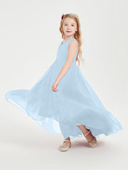 Boho Robes de Demoiselles d'Honneur Junior à Jupe en Cascade Bleu Ciel