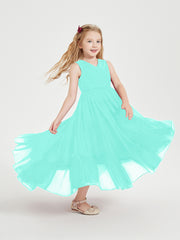 Boho Robes de Demoiselles d'Honneur Junior à Jupe en Cascade Spa