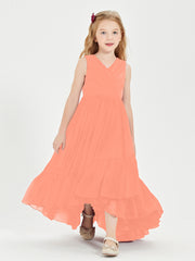 Boho Robes de Demoiselles d'Honneur Junior à Jupe en Cascade Crépuscule