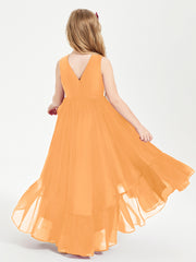 Boho Robes de Demoiselles d'Honneur Junior à Jupe en Cascade Mandarine